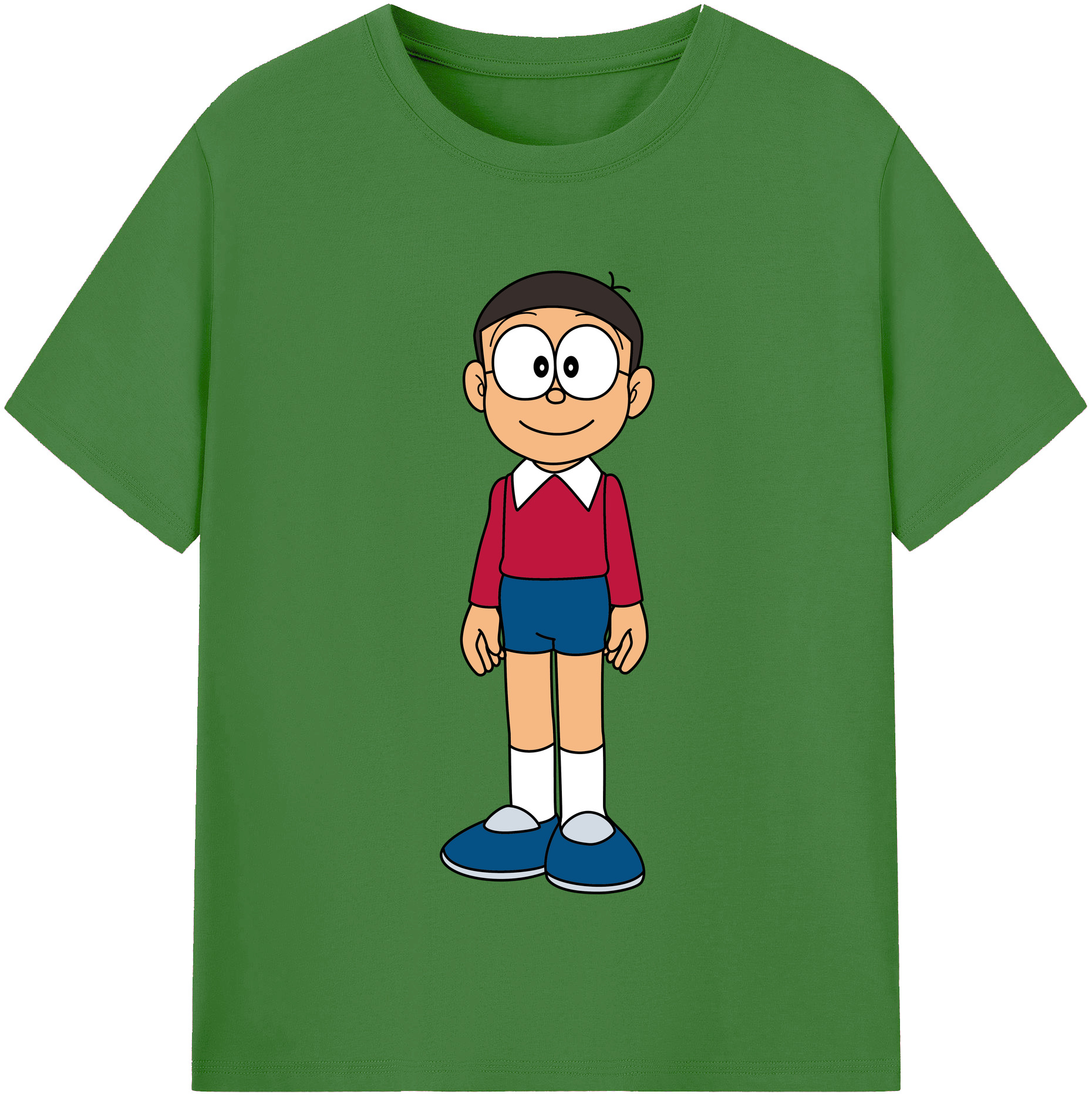 （画像用） ドラえもん 野比 のび太 Doraemon Nobita Nobi レディースカジュアルプリントTシャツ（綿100％）